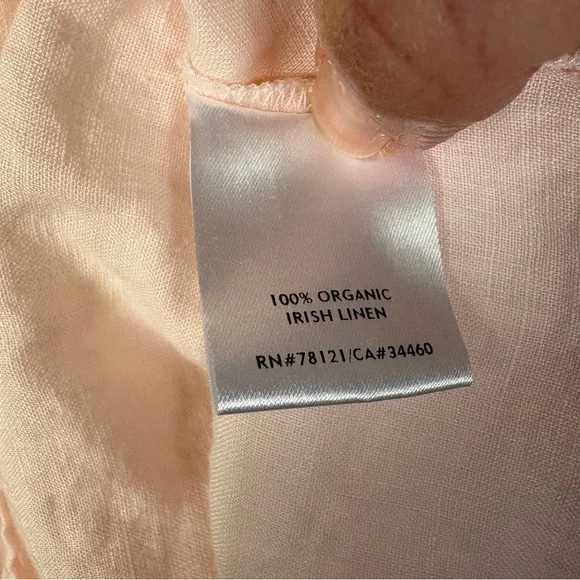 Eileen Fisher 100% Organic Linen Pink Button Down Tunic Top - Picture 5 of 8